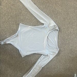 Elegant Light Blue Long Sleeve Women's Top